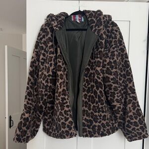 Leopard Print Sherpa Jacket